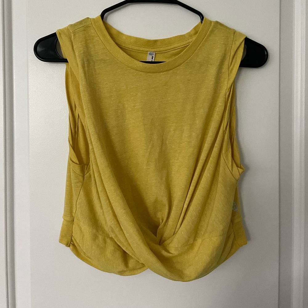 FREE PEOPLE Movement Yellow Cropped Tank